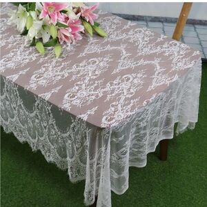 Elegant White Lace Tablecloth - Rectangular 3Pack